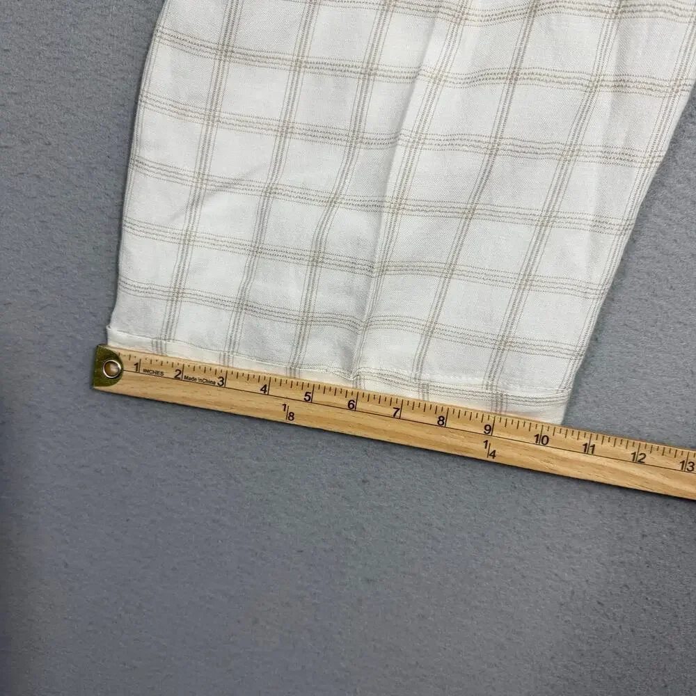 Vintage Phat Farm Baggy Trousers 42 (Fits 40x30) White Brown Plaid Loose y2k